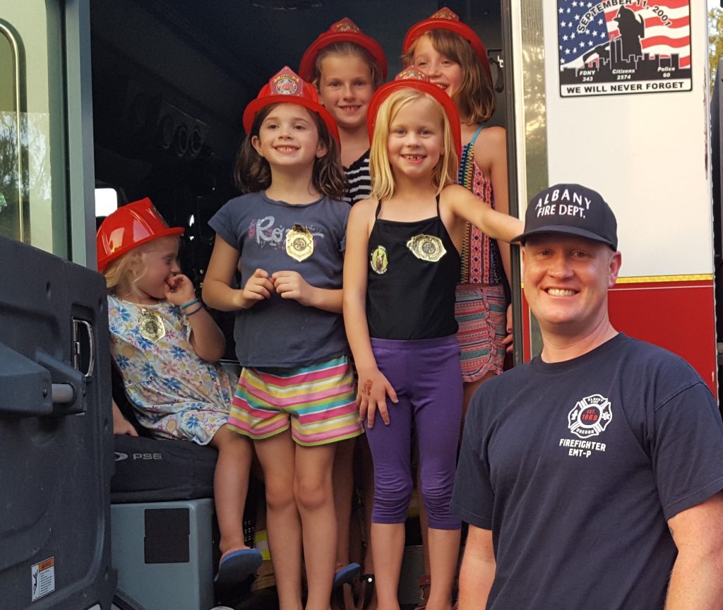 AFD staff at National Night Out with neighborhood kids.