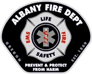 albany fire logo patch black background